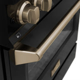 ZLINE 24" Autograph Dual Fuel Range, Black Stainless, RABZ-24-CB
