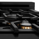 ZLINE 24" Autograph Dual Fuel Range, Black Stainless, RABZ-24-CB