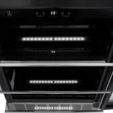 ZLINE 24" Autograph Edition 154 Can Beverage Cooler Fridge with Adjustable Shelves in Stainless Steel with Matte Black Accents RBVZ-US-24-MB