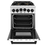 ZLINE 24" Autograph Edition, Gas Range, White Door, RGZ-WM-24-MB