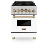 ZLINE 24" Autograph Gas Range, DuraSnow, White Door, RGSZ-WM-24-CB
