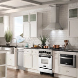 ZLINE 24" Autograph Gas Range, DuraSnow, White Door, RGSZ-WM-24-MB