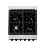 ZLINE 24" Autograph Gas Range, DuraSnow, White Door, RGSZ-WM-24-MB