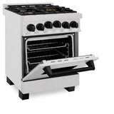 ZLINE 24" Autograph Gas Range Gas, DuraSnow, RGSZ-SN-24-MB