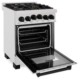 ZLINE 24" Autograph Gas Range Gas, DuraSnow, RGSZ-SN-24-MB