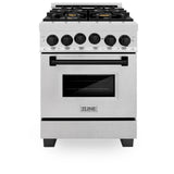 ZLINE 24" Autograph Gas Range Gas, DuraSnow, RGSZ-SN-24-MB