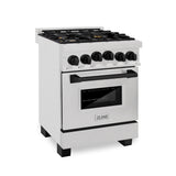 ZLINE 24" Autograph Gas Range Gas, DuraSnow, RGSZ-SN-24-MB