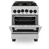ZLINE 24" Autograph Gas Range Gas, DuraSnow, RGSZ-SN-24-MB