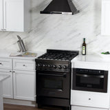 ZLINE 24" Black Stainless, Gas Burner, Electric Oven Range, RAB-24