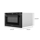 ZLINE 24" Built-in Microwave Drawer, Black Stainless Steel, MWD-1-BS-H