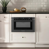 ZLINE 24" Built-in Microwave Drawer, Black Stainless Steel, MWD-1-BS-H
