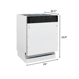 ZLINE 24" Dishwasher, Custom Panel Ready, Stainless Tub, 3rd Rack, DWV-24