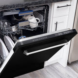 ZLINE 24" Dishwasher in Black Matte panel, Stainless Tub, DWV-BLM-24