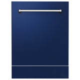 ZLINE 24" Dishwasher in Blue gloss panel, Stainless Tub, DWV-BG-24