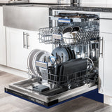 ZLINE 24" Dishwasher in Blue gloss panel, Stainless Tub, DWV-BG-24