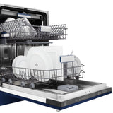 ZLINE 24" Dishwasher in Blue gloss panel, Stainless Tub, DWV-BG-24