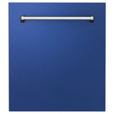 ZLINE 24" Dishwasher in Blue Matte panel, Stainless Tub, DWV-BM-24