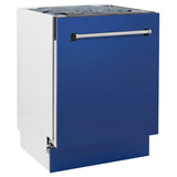 ZLINE 24" Dishwasher in Blue Matte panel, Stainless Tub, DWV-BM-24