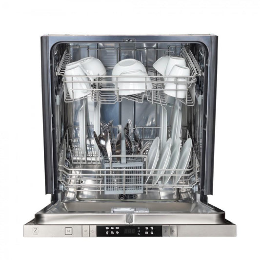 ZLINE 24" Dishwasher in DuraSnow® Stainless, Traditional Handle, DW-SN-H-24