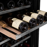 ZLINE 24" Dual Zone 44-Bottle Wine Cooler in Stainless Steel with Wood Shelf RWV-UD-24