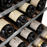 ZLINE 24" Dual Zone 44-Bottle Wine Cooler in Stainless Steel with Wood Shelf RWV-UD-24