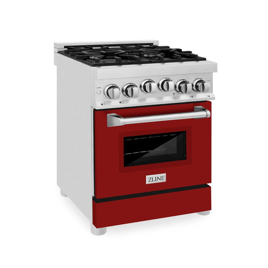 ZLINE 24" Gas Range with Red Gloss door, RG-RG-24
