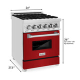 ZLINE 24" Gas Range with Red Gloss door, RG-RG-24