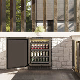 ZLINE 24 in. Touchstone Beverage Fridge, Solid Stainless Door, Champagne Bronze Handle RBSOZ-ST-24-CB