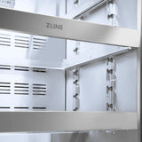 ZLINE 24 in. Touchstone Beverage Fridge, Solid Stainless Door, Matte Black Handle RBSOZ-ST-24-MB