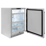 ZLINE 24 in. Touchstone Beverage Fridge, Solid Stainless Door, Matte Black Handle RBSOZ-ST-24-MB