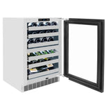 ZLINE 24 in. Touchstone Dual Zone 44 Bottle Wine Cooler With Panel Ready Glass Door RWDPO-24