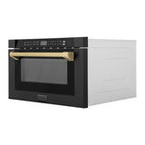 ZLINE 24" Microwave Drawer, Black Stainless, Bronze MWDZ-1-BS-H-CB