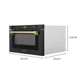 ZLINE 24" Microwave Drawer, Black Stainless, Bronze MWDZ-1-BS-H-CB