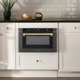 ZLINE 24" Microwave Drawer, Black Stainless, Bronze MWDZ-1-BS-H-CB