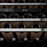 ZLINE 24" Monument Autograph Edition Dual Zone 44-Bottle Wine Cooler in Stainless Steel with Champagne Bronze Accents RWVZ-UD-24-CB
