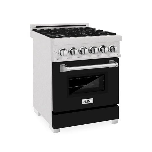 ZLINE 24" Professional Dual Fuel Range in Black Matte, RAS-BLM-24