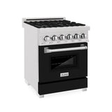 ZLINE 24" Professional Dual Fuel Range in Black Matte, RAS-BLM-24