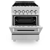 ZLINE 24" Professional Dual Fuel Range In Stainless Steel, RA24