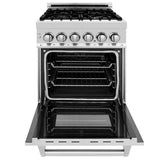 ZLINE 24" Professional Dual Fuel Range In Stainless Steel, RA24