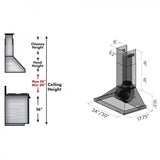 ZLINE 24" Wall Range Hood, Black Stainless Steel, BSKBN-24
