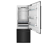 ZLINE 30" 16.1 cu. ft. Built-In 2-Door Bottom Freezer Refrigerator with Internal Water and Ice Dispenser in Black Stainless Steel-RBIV-BS-30