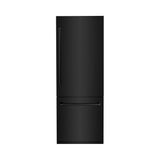 ZLINE 30" 16.1 cu. ft. Built-In 2-Door Bottom Freezer Refrigerator with Internal Water and Ice Dispenser in Black Stainless Steel-RBIV-BS-30
