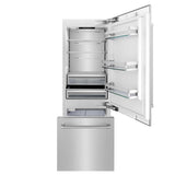 ZLINE 30" 16.1 cu. ft. Built-In 2-Door Bottom Freezer Refrigerator with Internal Water and Ice Dispenser in Stainless Steel RBIV-304-30