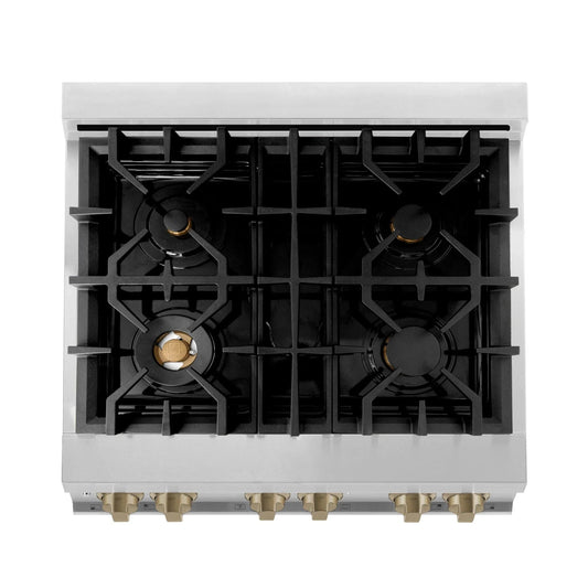ZLINE 30" Autograph Dual Fuel Range, Stainless Steel, RAZ-30-CB