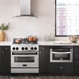 ZLINE 30" Autograph Dual Fuel Range, Stainless Steel, RAZ-30-MB