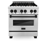 ZLINE 30" Autograph Dual Fuel Range, Stainless Steel, RAZ-30-MB
