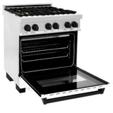 ZLINE 30" Autograph, Dual Fuel Range, White Door, RASZ-WM-30-MB
