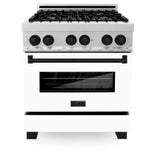 ZLINE 30" Autograph, Dual Fuel Range, White Door, RASZ-WM-30-MB