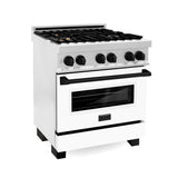 ZLINE 30" Autograph, Dual Fuel Range, White Door, RASZ-WM-30-MB