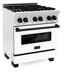 ZLINE 30" Autograph, Dual Fuel Range, White Door, RASZ-WM-30-MB